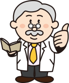 サムズアップをしている博士のキャラクター